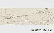 Shaded Relief Panoramic Map of the area around 32° 36' 26" N, 1° 37' 30" W