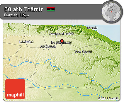 Physical 3D Map of Bū Ath Thāmir