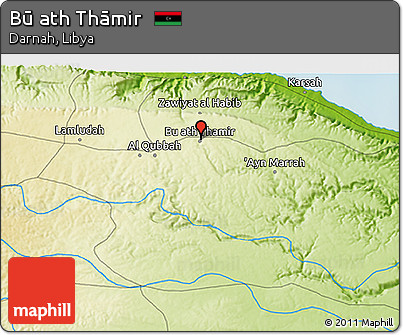 Physical 3D Map of Bū Ath Thāmir