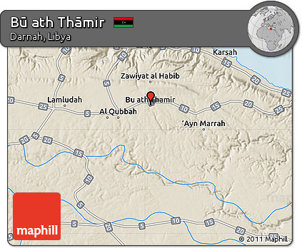 Shaded Relief Map of Bū Ath Thāmir