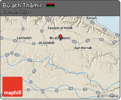Shaded Relief Map of Bū Ath Thāmir