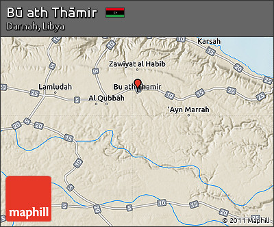 Shaded Relief Map of Bū Ath Thāmir