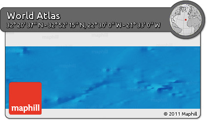 Shaded Relief Panoramic Map of the Area around 32° 36' 26" N, 22° 1' 29" W