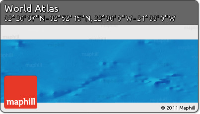 Shaded Relief Panoramic Map of the Area around 32° 36' 26" N, 22° 1' 29" W