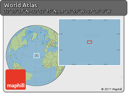 Savanna Style Location Map of the Area around 32° 36' 26" N, 27° 58' 30" W
