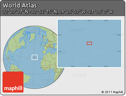 Savanna Style Location Map of the Area around 32° 36' 26" N, 27° 58' 30" W