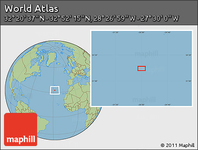 Savanna Style Location Map of the Area around 32° 36' 26" N, 27° 58' 30" W