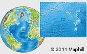 Physical Location Map of the area around 32° 36' 26" N, 32° 13' 30" W