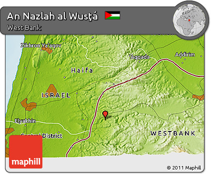 Physical 3D Map of An Nazlah Al Wusţá