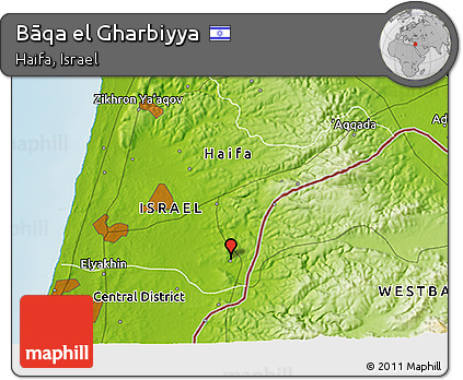 Physical 3D Map of Bāqa El Gharbiyya