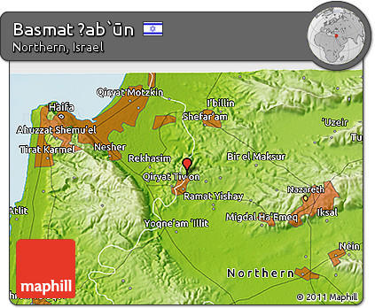 Physical 3D Map of Basmat Ṭab`ūn