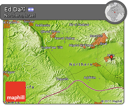 Physical 3D Map of Ed Daḥī