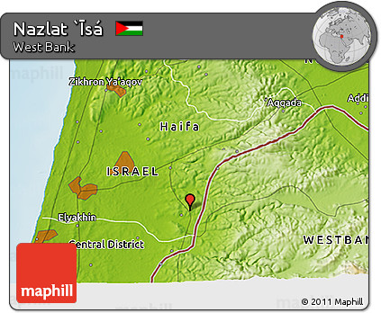 Physical 3D Map of Nazlat `Īsá