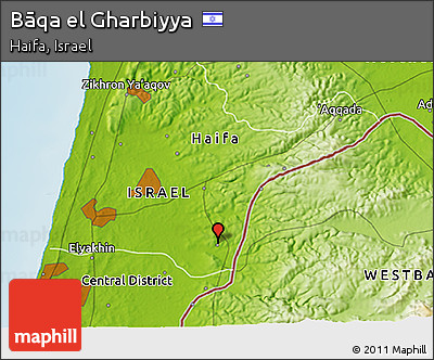 Physical 3D Map of Bāqa El Gharbiyya