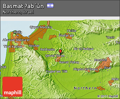 Physical 3D Map of Basmat Ṭab`ūn
