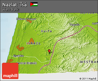 Physical 3D Map of Nazlat `Īsá