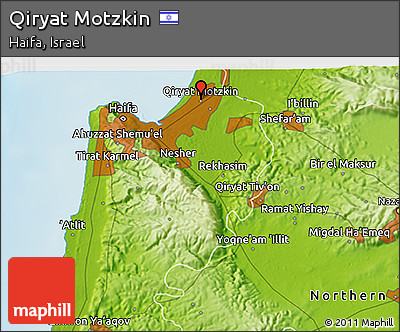 Physical 3D Map of Qiryat Motzkin