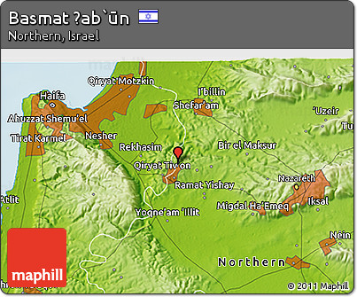 Physical 3D Map of Basmat Ṭab`ūn