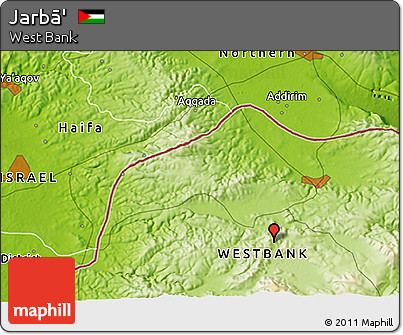 Physical 3D Map of Jarbā'