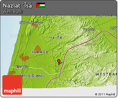 Physical 3D Map of Nazlat `Īsá