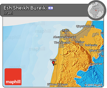 Political 3D Map of Esh Sheikh Bureik