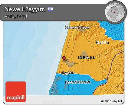 Political 3D Map of Newe H̱ayyim