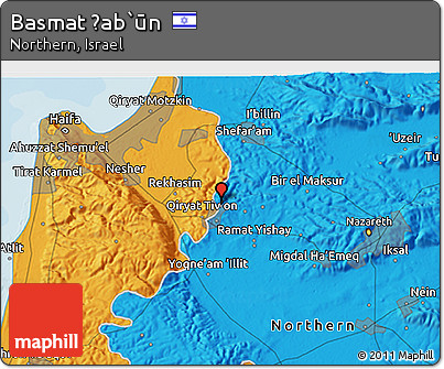 Political 3D Map of Basmat Ṭab`ūn