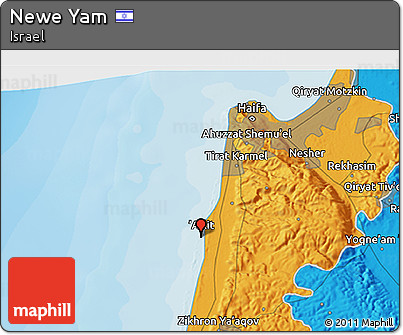 Political 3D Map of Newe Yam
