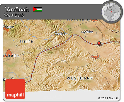 Satellite 3D Map of `Arrānah