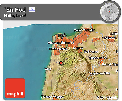 Satellite 3D Map of `En Hod