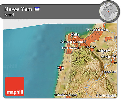 Satellite 3D Map of Newe Yam