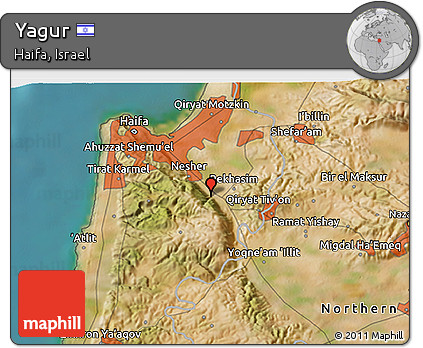 Satellite 3D Map of Yagur