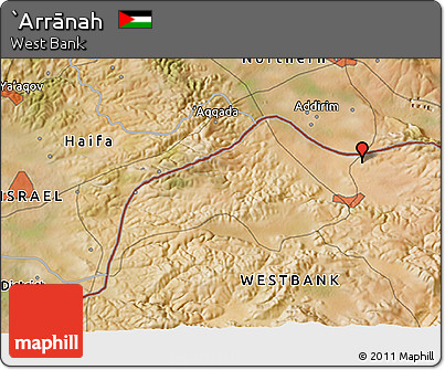 Satellite 3D Map of `Arrānah