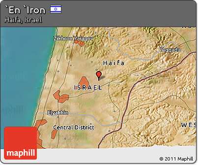 Satellite 3D Map of `En `Iron