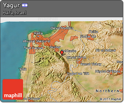 Satellite 3D Map of Yagur