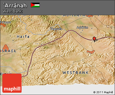 Satellite 3D Map of `Arrānah