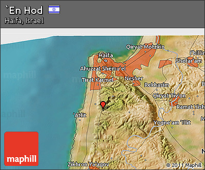 Satellite 3D Map of `En Hod