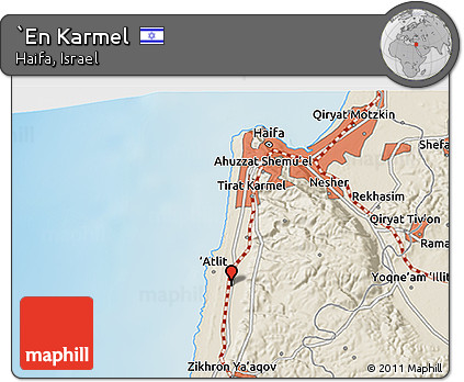 Shaded Relief 3D Map of `En Karmel