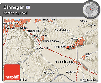 Shaded Relief 3D Map of Ginnegar