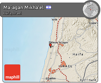 Shaded Relief 3D Map of Ma`agan Mikha'el