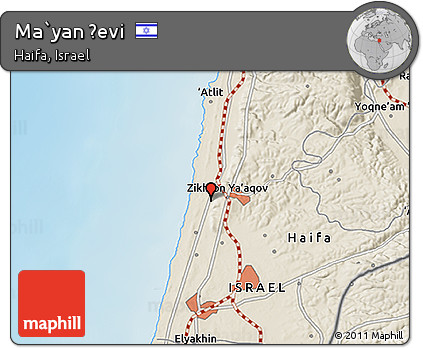 Shaded Relief 3D Map of Ma`yan Ẕevi