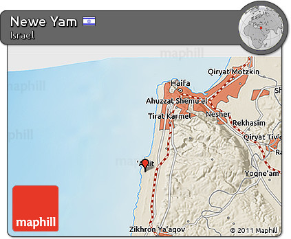 Shaded Relief 3D Map of Newe Yam