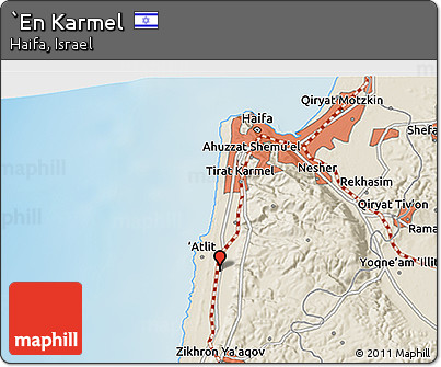 Shaded Relief 3D Map of `En Karmel