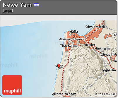 Shaded Relief 3D Map of Newe Yam
