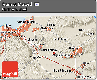Shaded Relief 3D Map of Ramat Dawid