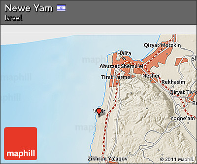 Shaded Relief 3D Map of Newe Yam