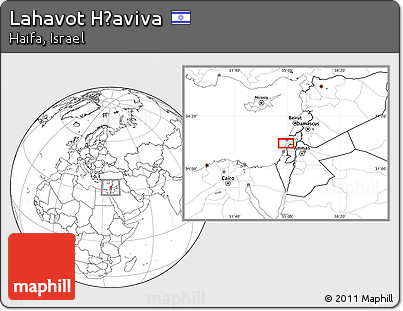 Blank Location Map of Lahavot H̱aviva