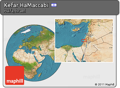 Satellite Location Map of Kefar HaMaccabi