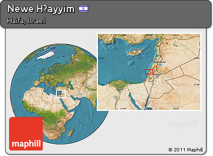 Satellite Location Map of Newe H̱ayyim