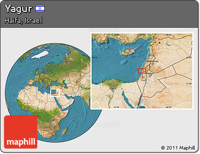 Satellite Location Map of Yagur